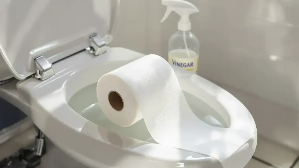 Een veelvoorkomend badkamerprobleem krijgt een onverwachte oplossing met toiletpapier en azijn