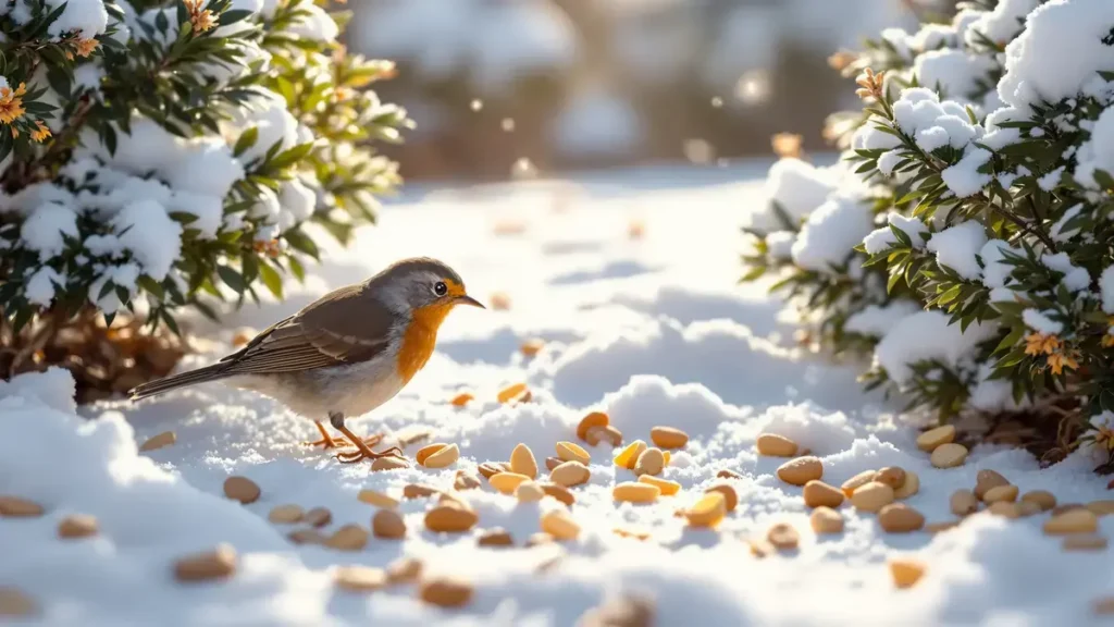 In de winter verliest 70 % van de jonge roodborstjes het leven door gebrek aan vaak verwaarloosde essentiële voeding